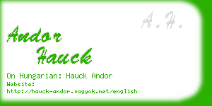 andor hauck business card